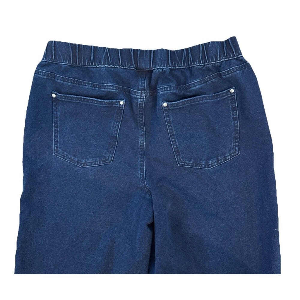 Quacker Factory DreamJeannes Pull On Wide Leg Culotte Pants SZ S Short Dk Indigo - Picture 5 of 10